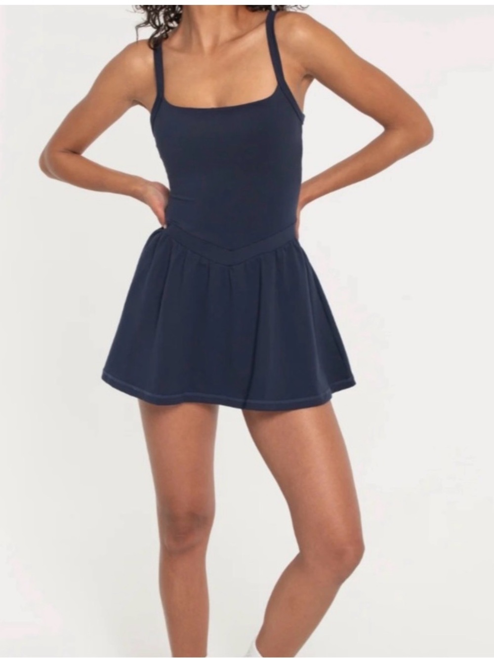 FORM from Revolve Blue Athletic Dress Tank Top Style with built in shorts